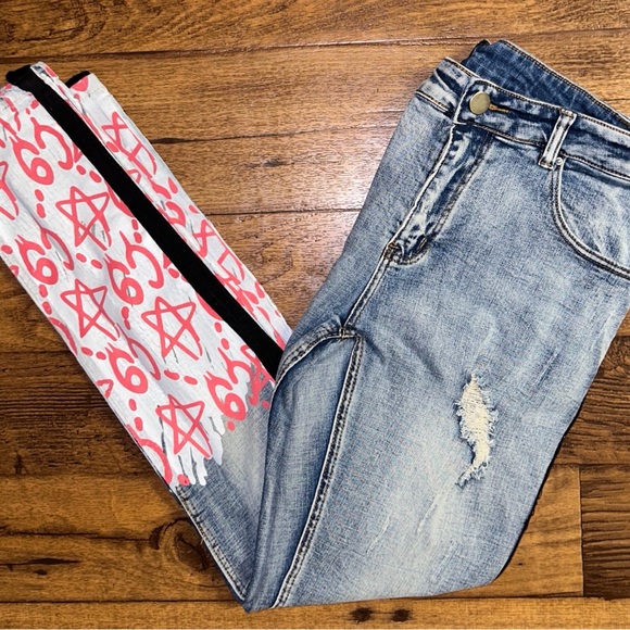 Cooper 9 • Los Angeles • Men’s • Graffiti • Size 34/31 • Blue/Pink • Jeans - Picture 2 of 16